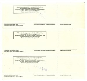 Orbis, Set of MODELS of fuel vouchers - 3 copies.