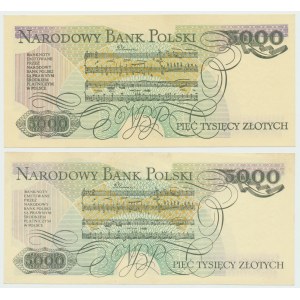 PRL, 5000 złotych 1982 CC i CK - zestaw 2 egz.