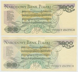 People's Republic of Poland, 5000 gold 1982 CC and CK - set of 2 copies.