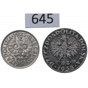 II RP, Zestaw 20 groszy 1923 i 50 groszy 1938