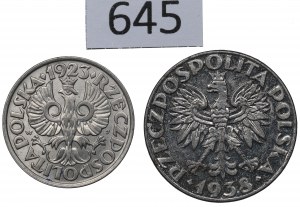 Second Republic, Set of 20 pennies 1923 and 50 pennies 1938