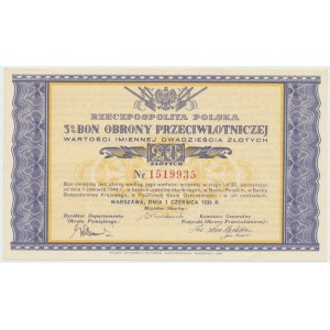 20 gold 1939 - 3% Air Defense Bond