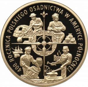 Third Republic, 100 zloty 2008 - 400th anniversary of Polish settlement in the U.S.