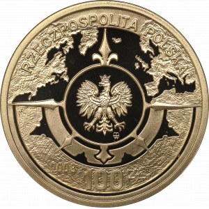 III RP, 100 złotych 2008 - 400. rocznica osadnictwa polskiego w USA