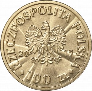 Third Republic, 100 gold 2015 - Józef Piłsudski