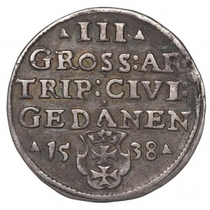 Sigismund I the Old, 3 groschen 1538, Danzig