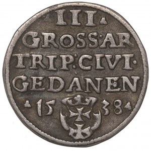 Sigismund I the Old, 3 groschen 1538, Danzig