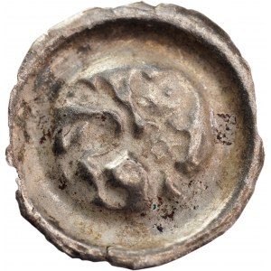 Unidentified district, 13th century bracteate, lion striding left - RARE