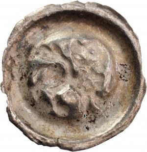Unidentified district, 13th century bracteate, lion striding left - RARE