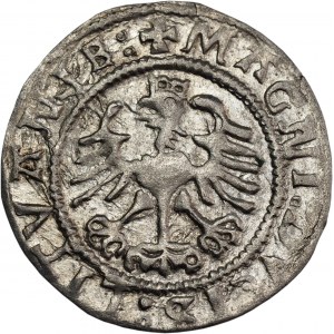 Sigismund I the Old, half-grosz 1524, Vilnius, reversed 4 - BEAUTIFUL