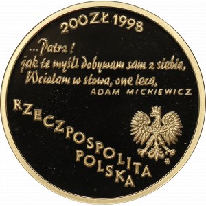 III RP, 200 złotych 1998 - 200. rocznica urodzin Adama Mickiewicza