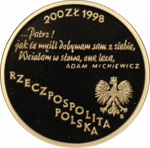 Third Republic, 200 zloty 1998 - 200th anniversary of the birth of Adam Mickiewicz