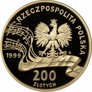 Third Republic, 200 zloty 1999 - 150th anniversary of the death of Frederic Chopin