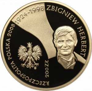 III RP, 200 PLN 2008 - 10th anniversary of Zbigniew Herbert's death