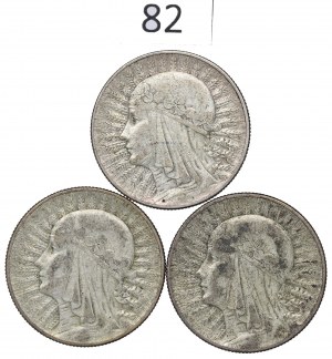 II RP, Set of 5 Gold 1933-34 Head of a Woman