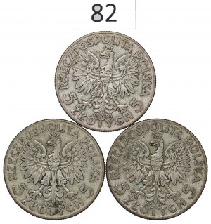 II RP, Set of 5 Gold 1933-34 Head of a Woman