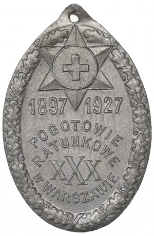 II RP, Medallion of 30 years of the Ambulance Service in Warsaw 1927