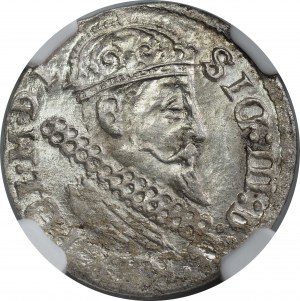 Sigismund III Vasa, Trojak 1623, Kraków - NGC MS64