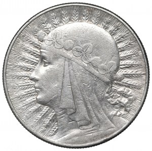 II Republic of Poland, 10 zlotych 1932, Women's Head, London