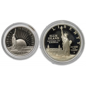 USA, Lot 1/2-1 dollar 1986