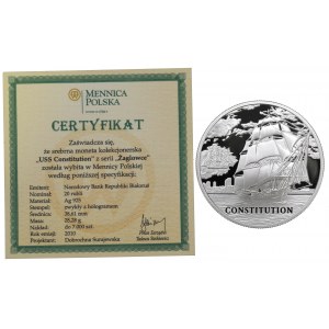 Belarus, 20 roubles 2010 - USS Constitution