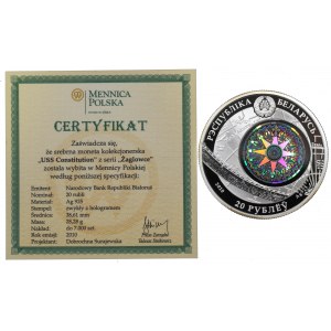 Belarus, 20 roubles 2010 - USS Constitution