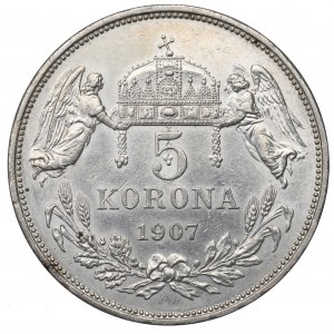 Hungary, 5 corona 1907