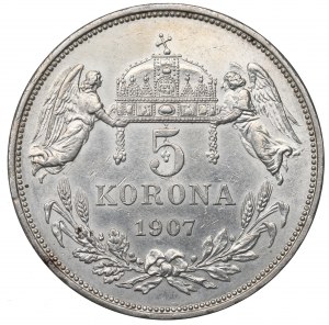 Hungary, 5 corona 1907