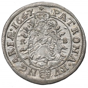 Hungary, Leopold I, 6 kreuzer 1667