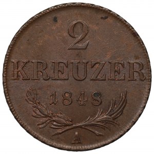 Austria, 2 kreuzer 1848