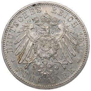 Germany, Bayern, 5 mark 1911
