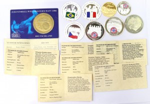 Set of numismatic coins related to soccer