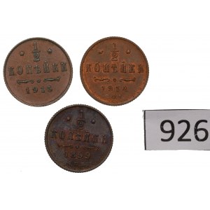 Russia, Nicholas II, Lot 1/2 kopecks 1899-1915