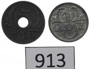 GG, Set of 1-5 pennies 1939