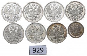 Russia, Nicholas II, Lot 10-20 kopecks 1905-15