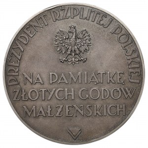 II RP, Medal Mościcki Na pamiątkę złotych godów małżeńskich - srebro