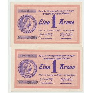 Austria, 1 Krone (ND) Freistadt - two more numbers