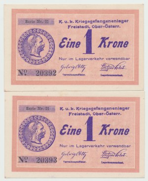 Austria, 1 Krone (ND) Freistadt - two more numbers