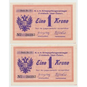 Austria, 1 Krone (ND) Freistadt - two more numbers