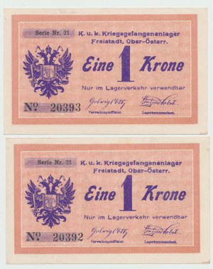 Austria, 1 Krone (ND) Freistadt - two more numbers
