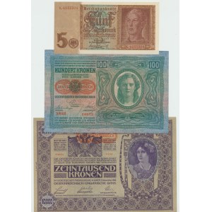 Austria, Germany, Set of 3 banknotes