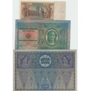 Austria, Germany, Set of 3 banknotes