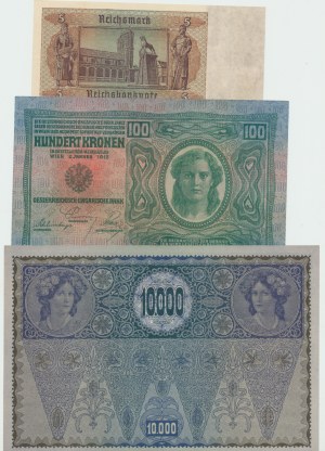 Austria, Germany, Set of 3 banknotes