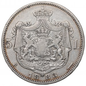 Romania, Carol I, 5 lei 1883
