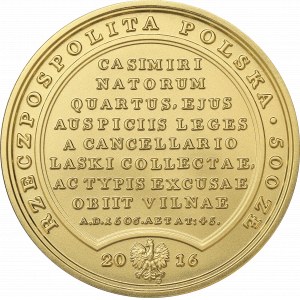 III RP, 500 złotych 2016, Skarby Stanisława Augusta - Aleksander Jagiellończyk