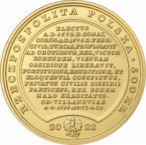 III RP, 500 złotych 2022, Skarby Stanisława Augusta - Jan III Sobieski