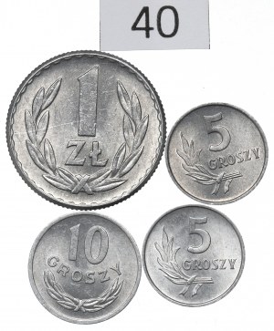 People's Republic of Poland, Set of 5 pennies-1 zloty 1965-72