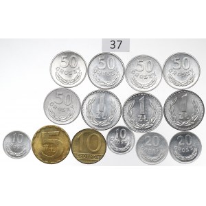 PRL i III RP, Zestaw 10 groszy-10 złotych 1980-90