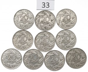 Second Republic, Set of 20 pennies 1923