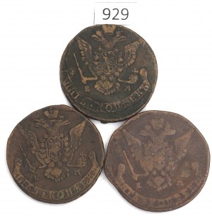 Russia, Catherine II, Lot 5 kopecks 1772-75